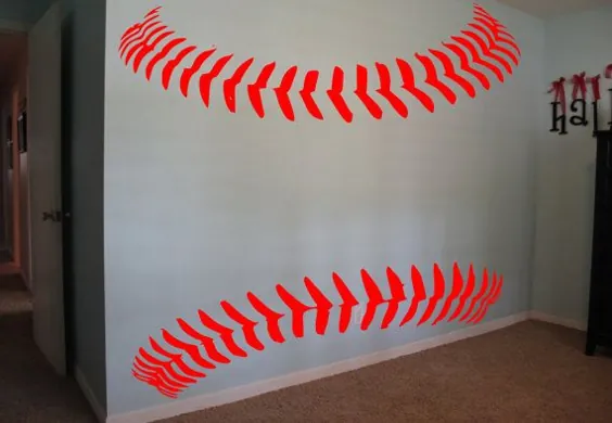 توری بیس بال Softball Laces Wall Decal دکور بیس بال سافت بال |  اتسی