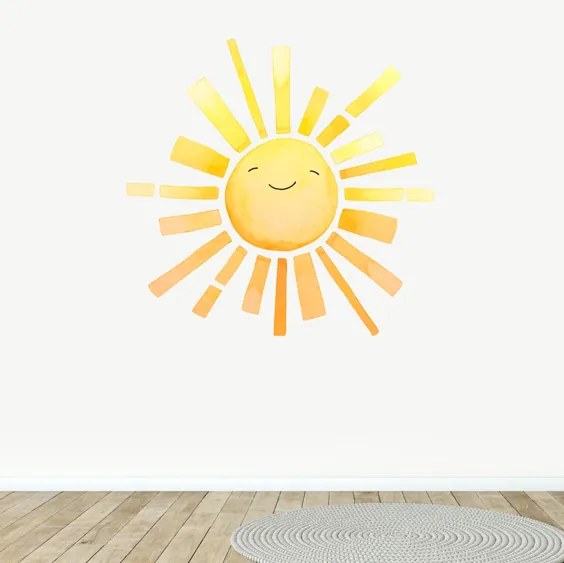 پارچه آفتابگیر تزئینی دیواری آبرنگ دیواری اتاق آفتاب |  اتسی
