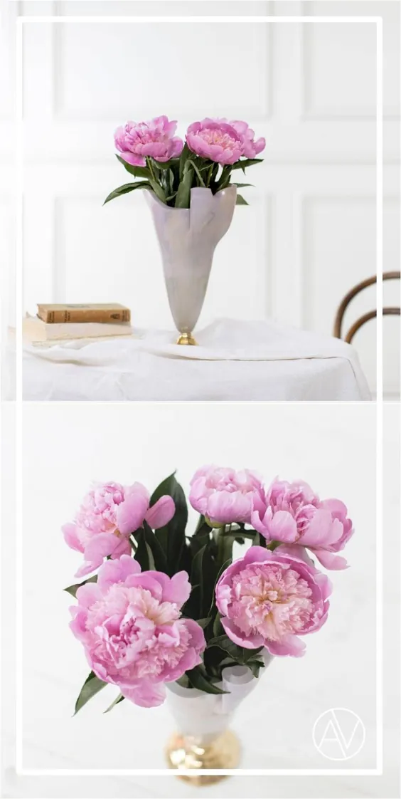 AnnaVasily - گلدان مبارک ، صورتی ساخته شده از شیشه روی پایه برنز