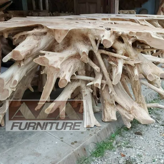 صفحه میز چوبی میز کنسول ریشه طبیعی جامد ساج |  اتسی