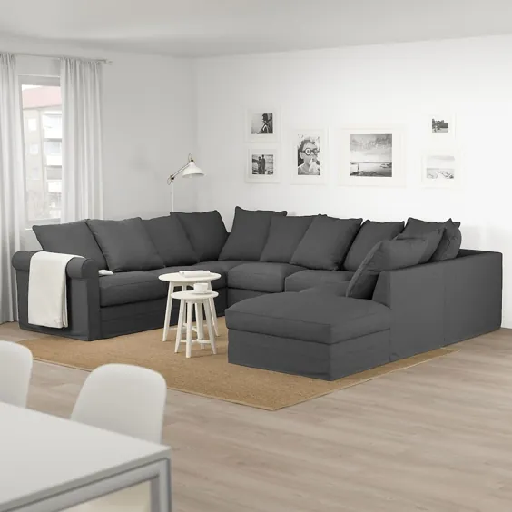 GRÖNLID با مبل باز خاکستری متوسط ​​/ تالمیرا ، شکل U ، 6 صندلی - IKEA