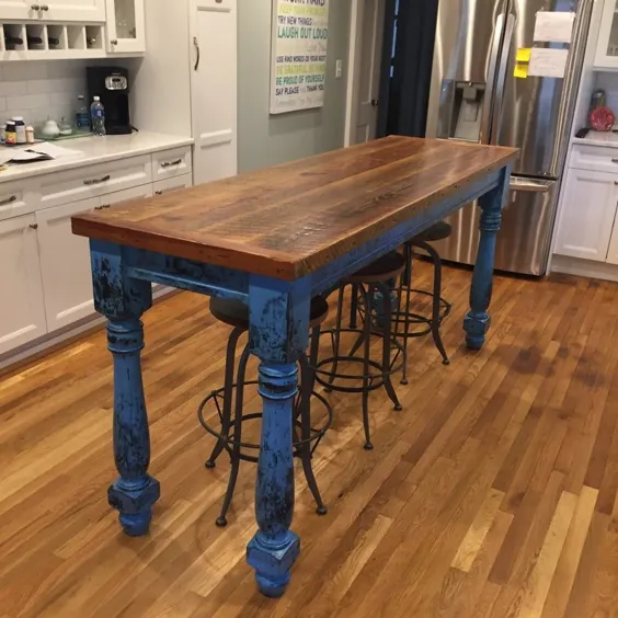 میز خانه فارم ساخته شده از چوب اصلاح شده - سفارشی ساخته شده به سفارش