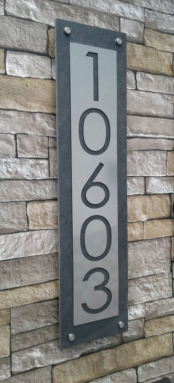 اعداد مدرن خانه پلاک آدرس عمودی قرن میانه |  اتسی