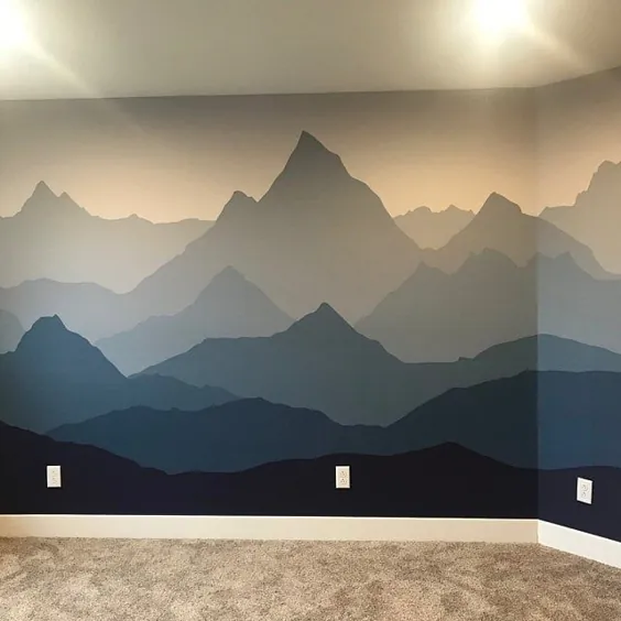 هندسه خاکستری کوه تصویر زمینه پارچه متحرک تپه کاغذ دیواری کاغذ دیواری کودکان اتاق خواب نقاشی دیواری پوست و استیک قله خاکستری دکور