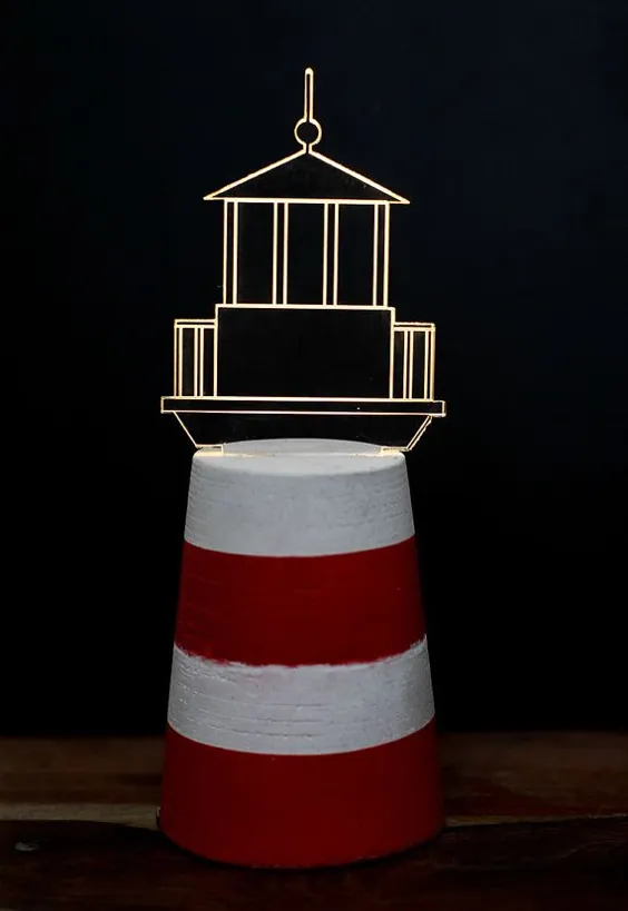 ست چراغ خواب کنار دریایی: لامپ فانوس دریایی + لامپ قایق ، چراغ شبانی بتونی - نسخه محدود ، دکور دریایی