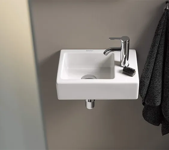 حوضچه دستشویی مبلمان Duravit Vero Air 380 x 250 mm با تاپول سمت راست