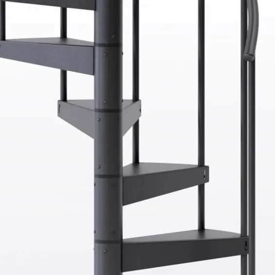 Mylen STAIRS Condor Black Interior 42in قطر ، متناسب با قد 119in - 133in ، 2 42in Tall Platform Rails Spiral Staircase Staircase-EP42B13B004 - انبار خانه