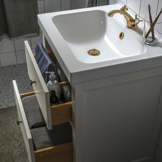 HEMNES / ODENSVIK مبلمان حمام ، مجموعه ای از 4 - شیر آب سفید / Runskär - IKEA