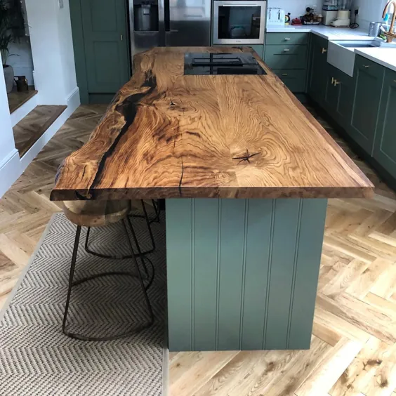 میز کار چوبی آشپزخانه UK - میز کار آشپزخانه جامد چوبی