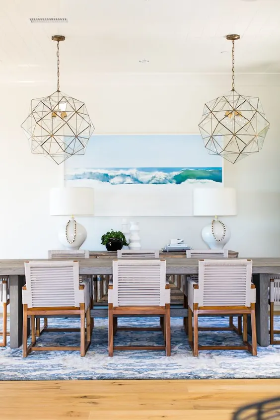 یک اتاق ناهار خوری ساحلی که توسط بکی اونز طراحی شده است