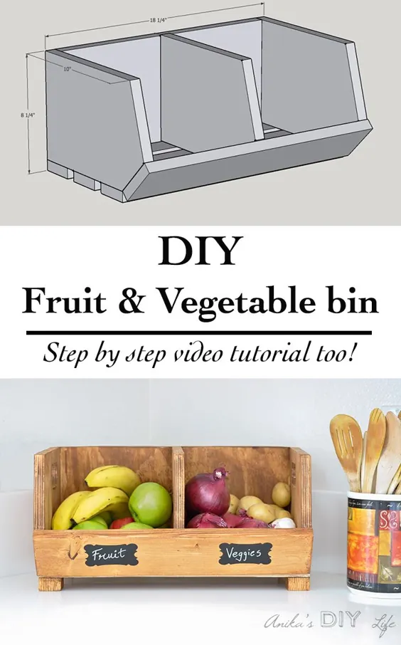 سطل ذخیره سازی سبزیجات DIY با تقسیم کننده ها