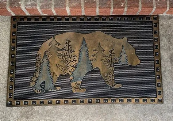حیوانات وحشی خرس لاستیکی Doormat Door Mat Door Mat Rustic |  اتسی