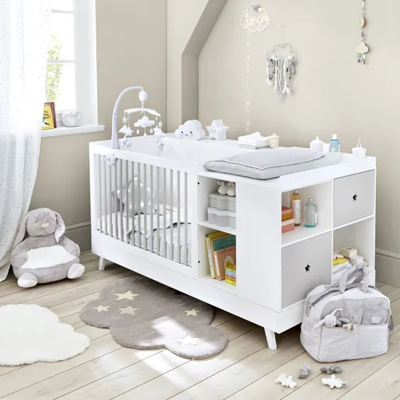 Babybett-Kombination weiß und grau L190 |  Maisons du Monde