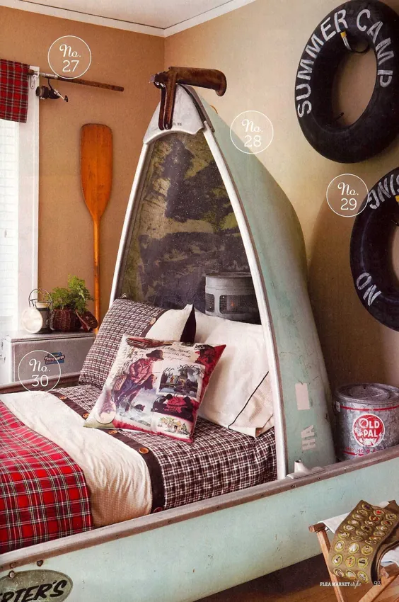 دکور دریایی - قایق های تختخواب فلشهای سفید در خانه