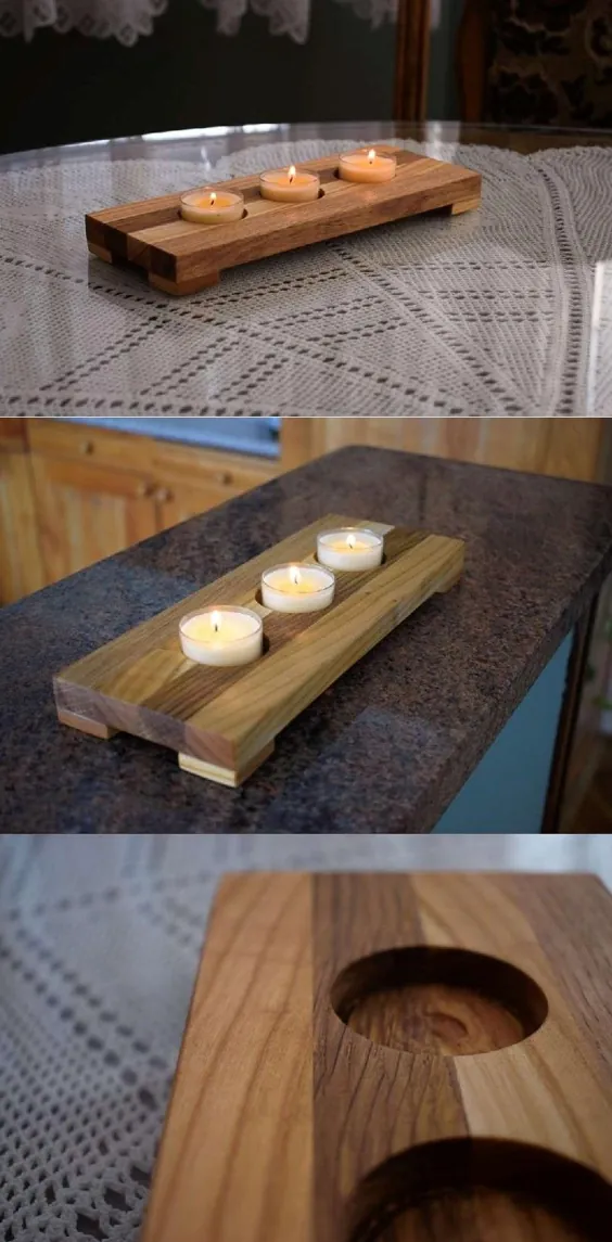 ساخت جا شمعی چوبی
