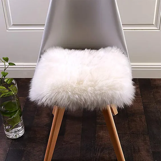Softlife Square Faux Furs Sheepssins صندلی رویه صندلی کوسن پد منطقه فوق العاده نرم فرش برای اتاق خواب مبل (1.6 فوت در 1.6 فوت ، سفید)