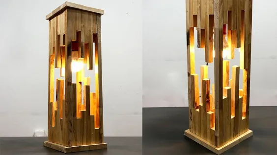 از پالت ها یک چراغ چوبی مدرن بسازید - ایده صنایع دستی خلاقیت