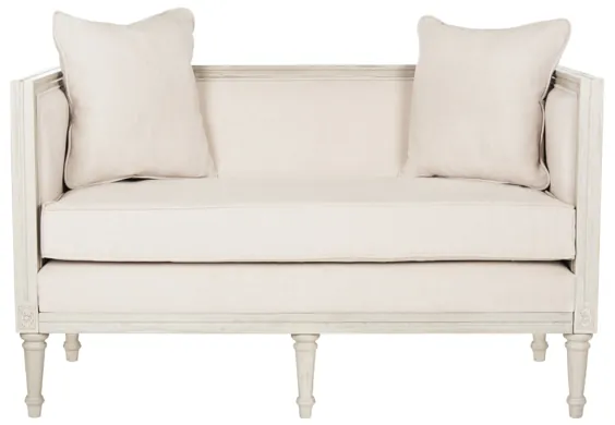 Leandra Beige و Rustic Grey Rustic French Country Settee