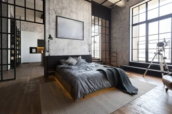 71 ایده اتاق خواب اولیه به سبک صنعتی (عکس)