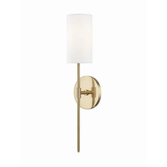 Mitzi by Hudson Valley Lighting Olivia 1-Light Old Bronze Wall Sconce with White Linen Shade-H223101-OB - انبار خانه
