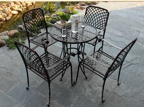 صندلی های میز در فضای باز صندلی تنظیمات PATIO تنظیم فلز باغ کافه بالکن میدان سیاه |  eBay