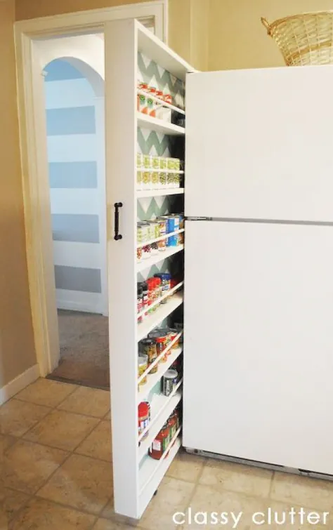 انبار مخفی DIY: کابینت نگهداری مواد غذایی کنسرو شده