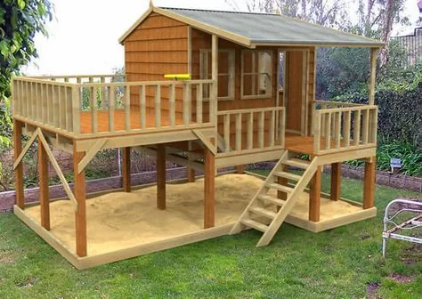 Country Cottage Cubby House وسایل زمین بازی حیاط خلوت ساخت استرالیا DIY