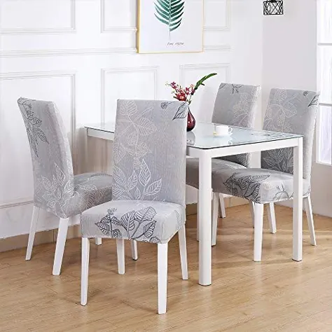 روکش شیشه ای صندلی ناهار خوری SAYOPIN از 4 روکش صندلی کششی اسپندکس برای آشپزخانه قابل شستشو برای ضیافت و مراسم هتل ، روکش صندلی صندلی غذاخوری مناسب برای مربع