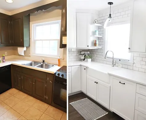 قبل و بعد از ویترین - آشپزخانه سیاه و سفید اشلی - قدرت بوور