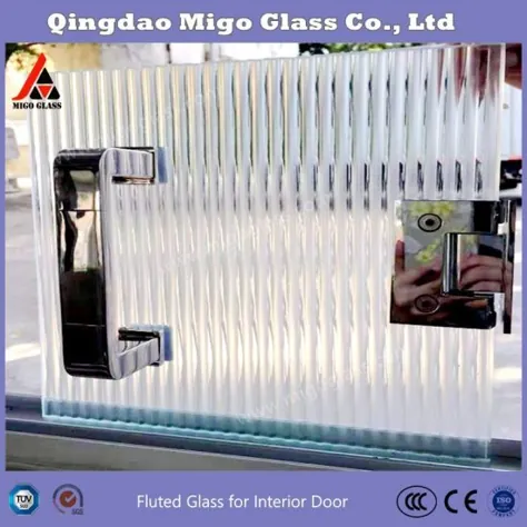 چین ساخت پانل های شیشه ای فلوت ریدر درب شیشه ای شیشه ای درب داخلی شیشه ای آجدار