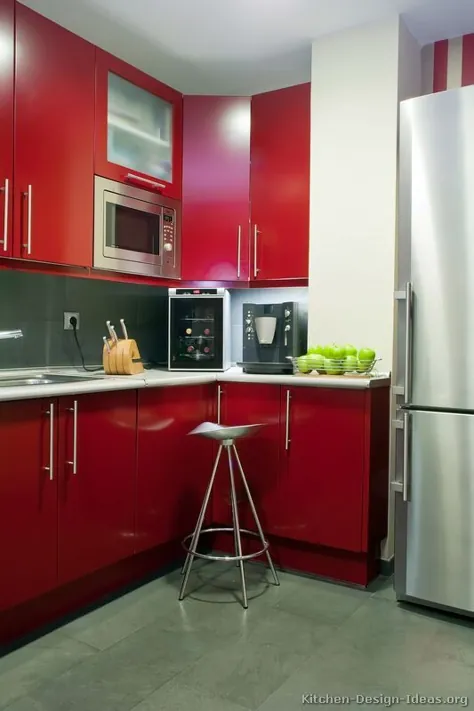 عکس آشپزخانه - مدرن - کابینت آشپزخانه قرمز (آشپزخانه شماره 4)