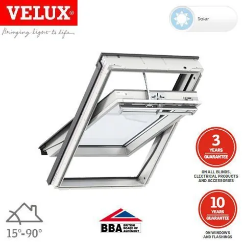 VELUX GGU CK02 006630 White Center Pivot Solar INTEGRA پنجره 55x78cm | Superstore بام® | Superstore بام