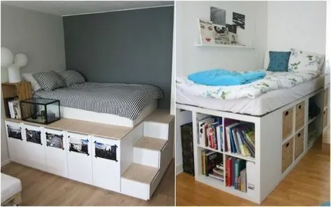 خودتان با مبلمان Ikea یک تخت اتاق زیر شیروانی بسازید - طرح های تختخواب با فضای ذخیره سازی
