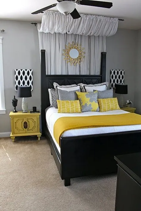 30 ایده اتاق خواب زرد و خاکستری که ذهن شما را از بین خواهد برد - آزمایشگاه معماری