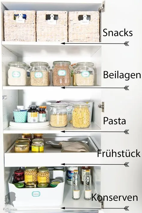 Mehr Ordnung in der Küche - Vorratsschrank organisieren - Rezepte، Ordnungsideen und DIY |  relleomein.de