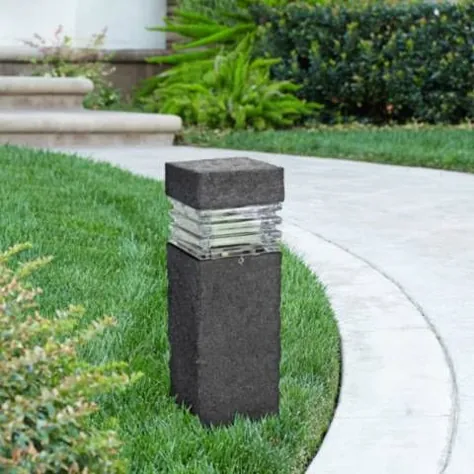 Bollard Stone Finish Low Voltage LED Landscape Path Light - # 2X406 |  لامپ به علاوه