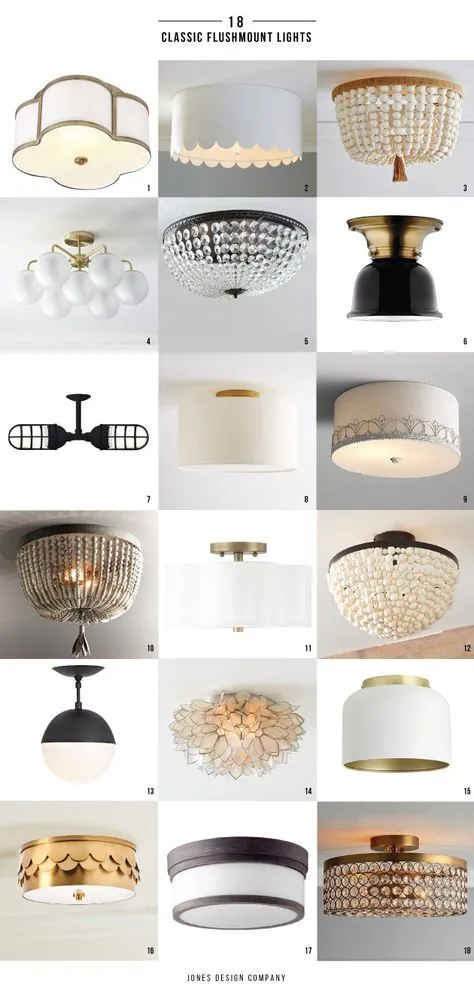 18 چراغ کلاسیک Flushmount (6 مورد از آنها در خانه جدید ما هستند) |  شرکت طراحی جونز