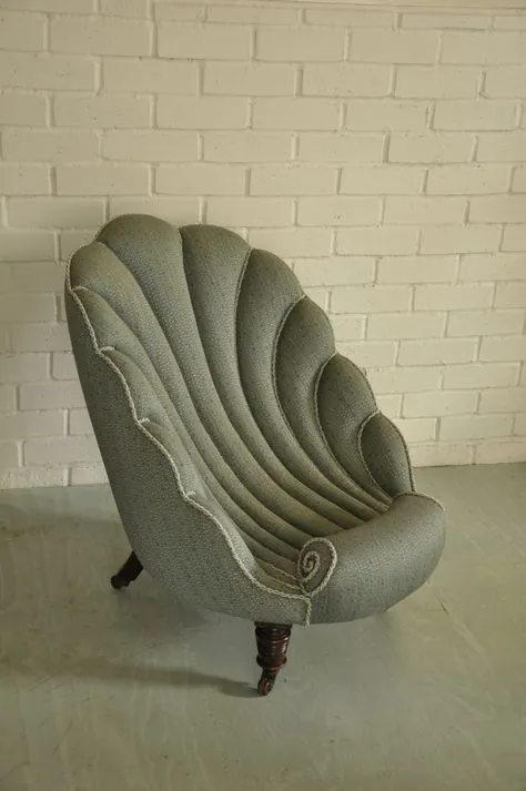 صندلی پوسته ویکتوریا به طور سنتی در تودوزی Kendal در Leliev u - روکش مبلمان Ide - ایده های اثاثه یا لوازم داخلی