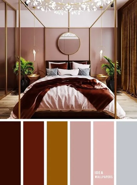 ترکیبی از رنگ ها در فضای داخلی.  شیب رنگ  طراحی اتاق خواب.  ترکیب رنگ ها
