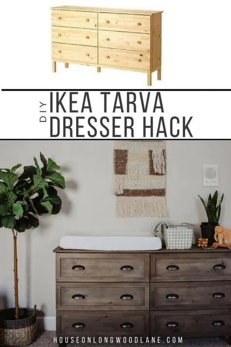 هک کمد لباس DIY IKEA Tarva |  خانه در Longwood Lane