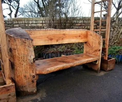 Rustic Log Bench برای پارک های بازی | تجهیزات بازی چوبی در فضای باز بریتانیا