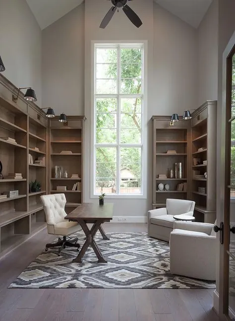 دفتر داخلی با سقف طاق دار - انتقالی - دن / کتابخانه / دفتر
