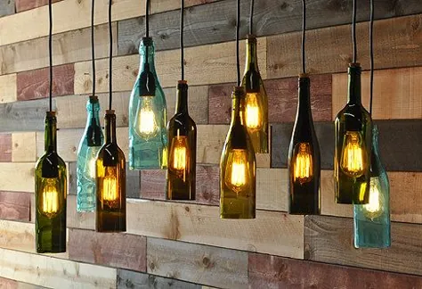 Napa - لوستر آویز بطری نوشیدنی بازیافتی - روشنایی مدرن خانه مزرعه