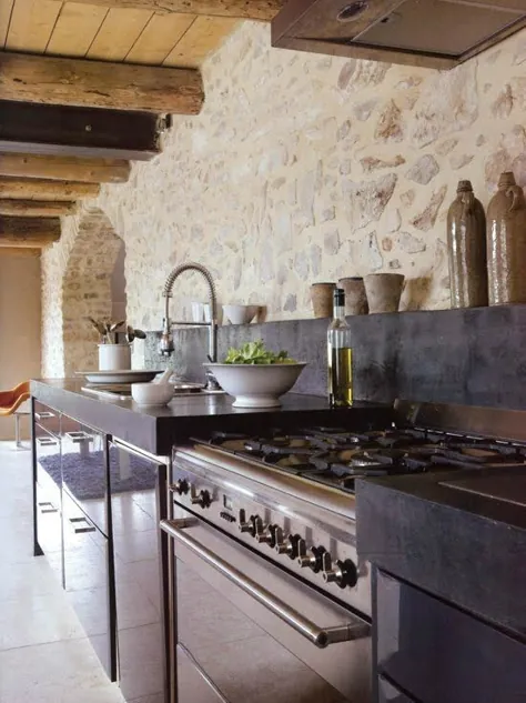 43 ایده طراحی آشپزخانه با دیوارهای سنگی |  دکوهولیک