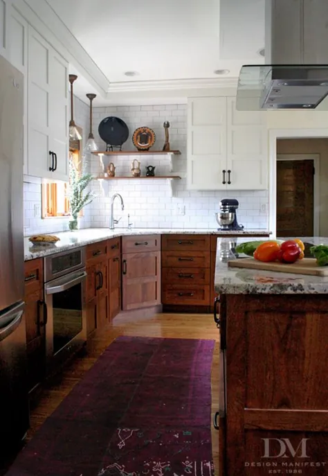 طراحی-مانیفست-آشپزخانه-رنگ آمیزی-چوب-پایه-سفید-دیوار-کابینت - زندگی در Shady Lane