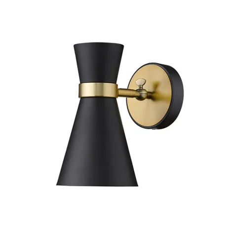 Z Lite Soriano Matte Black And Heritage Brass One Light Wall Sconce 728 1S Mb Hbr |  بلاکور