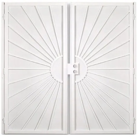 Gatehouse Sunset 72-in x 81-in White Steel Surface Mount Door Lowes.com