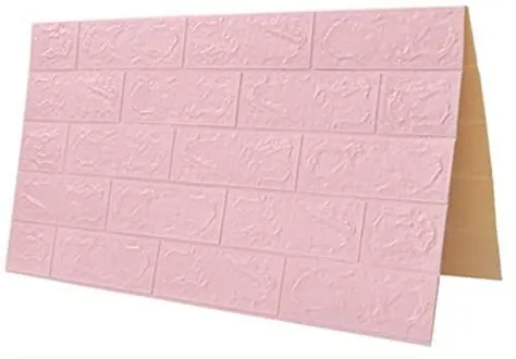 برچسب های دیواری آجر سه بعدی Xiaofeng214 DIY Self Foam Decor Waterproof Wallpaper Wallpaper for TV Background اتاق نشیمن کودکان (رنگ: صورتی ، اندازه: 10 عدد 70X77X0.2 سانتی متر)