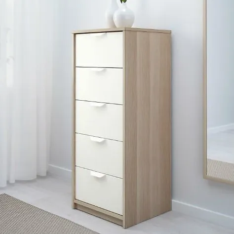 IKEA ASKVOLL قفسه سینه 5 کشوی سفید ، IKEA - DealsPlus