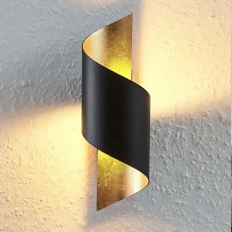 چراغ دیواری LED فلزی Desirio ، مشکی و طلایی